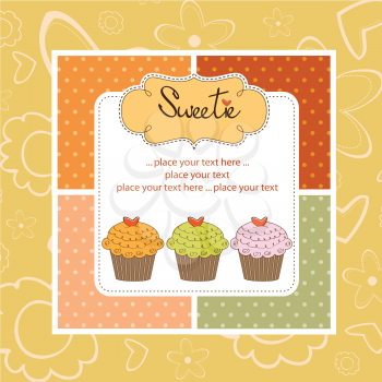 Birthday cupcake, illustration in vector format