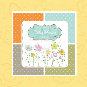 baby shower card with cute flowers
