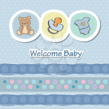 baby shower card with funny animals, in vector format