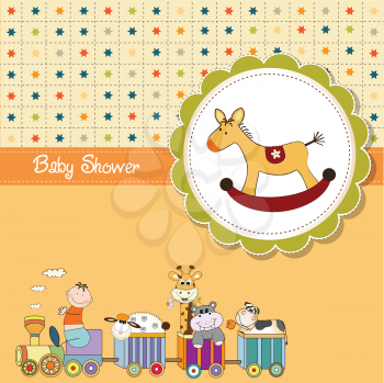 funny cartoon baby shower card in vector format