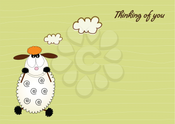 cute love card with sheep