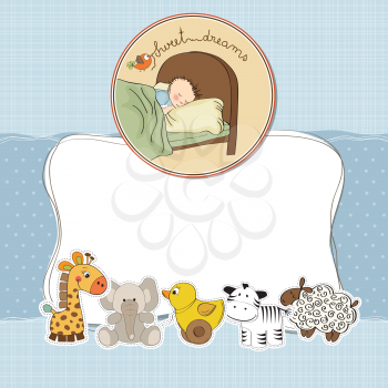 baby boy shower card with animals