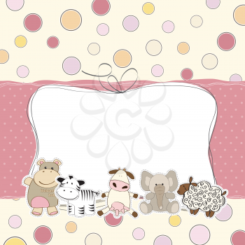 baby girl shower card with animals