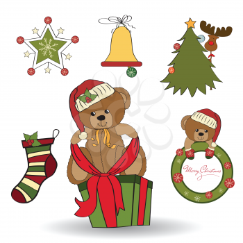 Christmas decoration elements set in vector format