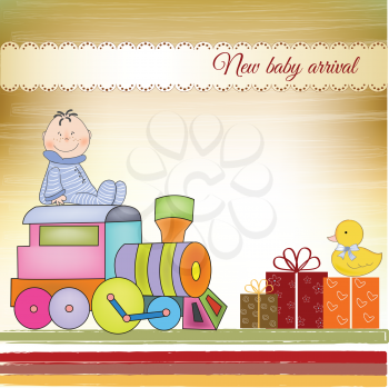 customizable birthday greeting card with train