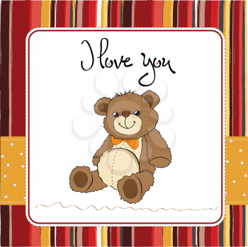love card with a teddy bear, illustration in vector format