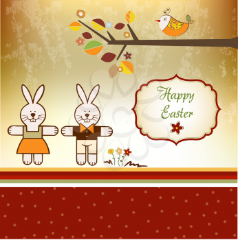 Easter greetings card, vector illustration