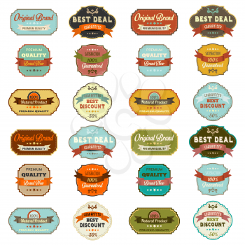 Set of vintage retro labels, illustration in vector format