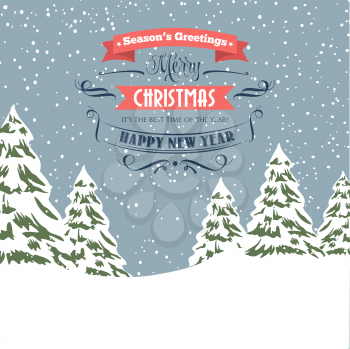 Retro Christmas illustration - holidays type design, vector format