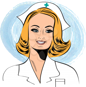 Beautiful friendly and confident nurse , vector illustration