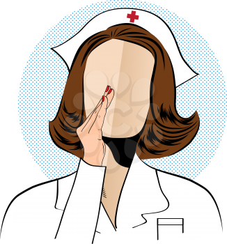 Beautiful friendly and confident nurse talk secrets, vector illustration