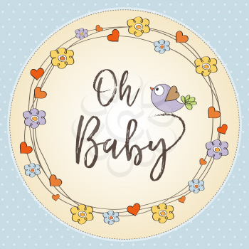 baby boy shower card , vector format