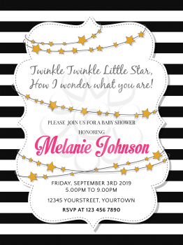 Lovely baby shower card, vector format