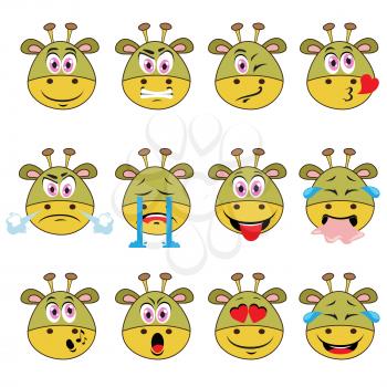 Monster Emojis Set of Emoticons Icons Isolated. Vector Illustration On White Background