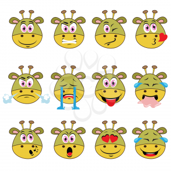 Monster Emojis Set of Emoticons Icons Isolated. Vector Illustration On White Background