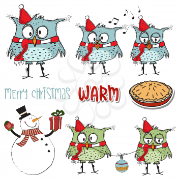 Funny Christmas birds collection and other Christmas items
