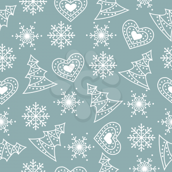 Christmas seamless pattern . Christmas background. Christmas wrapping paper. Flat design. Vector