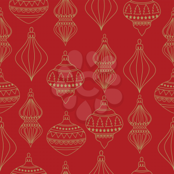 Christmas seamless pattern with Christms balls. Christmas background. Christmas wrapping paper. Vector