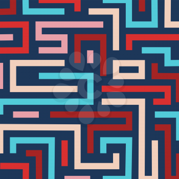 Colorful retro maze background. Vector format