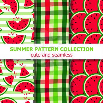 summer pattern collection. Watermelon theme. Summer banner. Vector