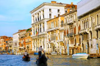 Beautiful water street - Grand Canal in Venice, Italy