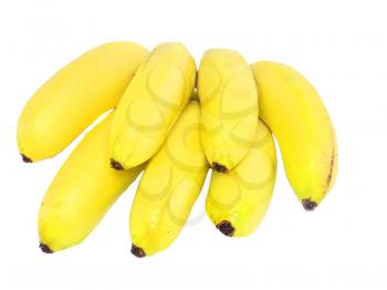Bunch of mini-bananas .Isolated over white