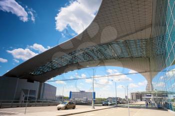 Modern international airport terminal. Int lines.