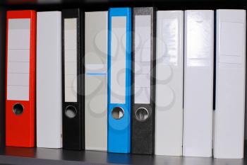 Document folders in office room.