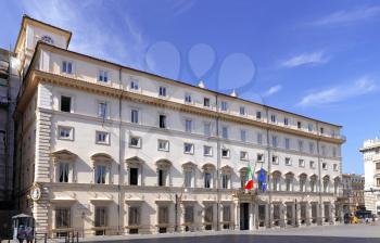 Rome, the Quirinal Palace, the official residence of the Presidents of the Italian Republic. Panorama