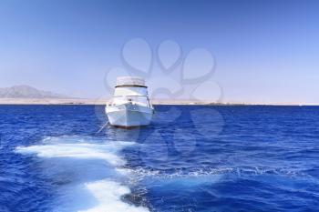 The white Yacht in the Red Sea. Egypt.
