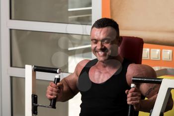 Bodybuilder Laughing At The Moment Of Training