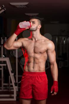 MMA Fighter With Protein Shaker