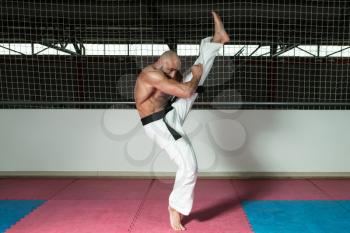 Taekwondo Fighter Expert With Fight Stance