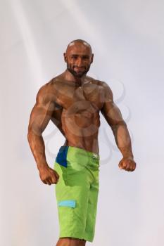 Bodybuilder On A competition For The Win - Front Poses