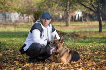 Man And His Dog German Shepherd