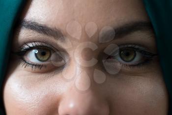 Close Up Of An Muslim Woman Eyes