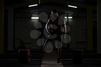 Bodybuilder Posing Silhouette In Different Poses Demonstrating Their Muscles - Male Showing Muscles - Beautiful Muscular Body Athlete