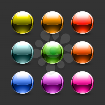 Royalty Free Clipart Image of a Set of Glass Balls
