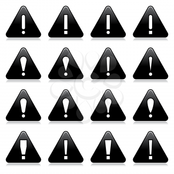 Royalty Free Clipart Image of Triangular Exclamation Mark Icons