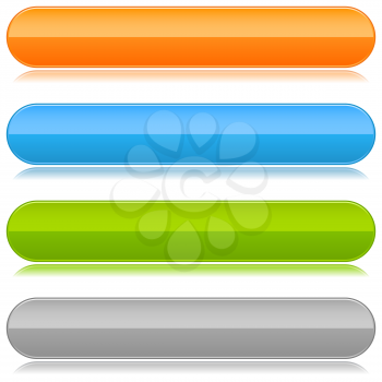 Royalty Free Clipart Image of a Set of Long Buttons