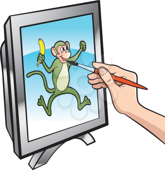 Royalty Free Clipart Image of a Person Drawing