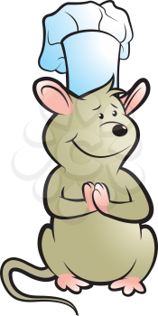 Royalty Free Clipart Image of a Chef Mouse