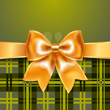 Tartan background with ribbon bow, eps10. Perfect as invitation or congratulation.
