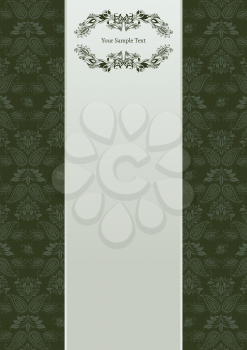Vector floral old background and frame