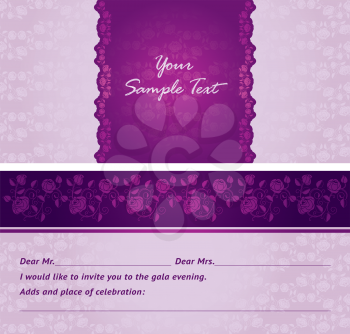 Wedding invitation template, vector design element,