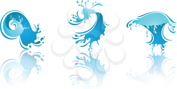 Splashing Waves and Water with reflection. Second set icons