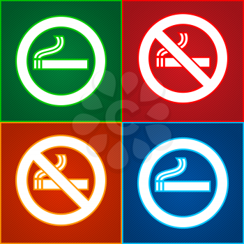 Stickers signs set - Smoking area labels