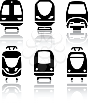 Set of transport icons - Train and Tram, vextor illustration