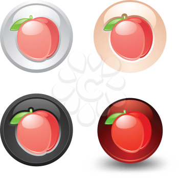 Peach button, set, web 2.0 icons, design element
