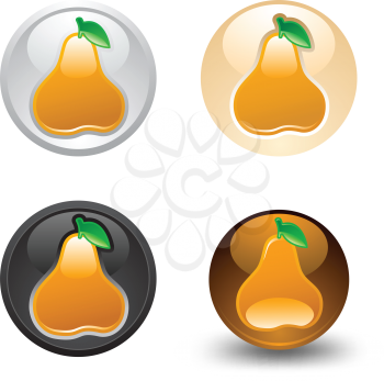 Pear button, set, web 2.0 icons, design element